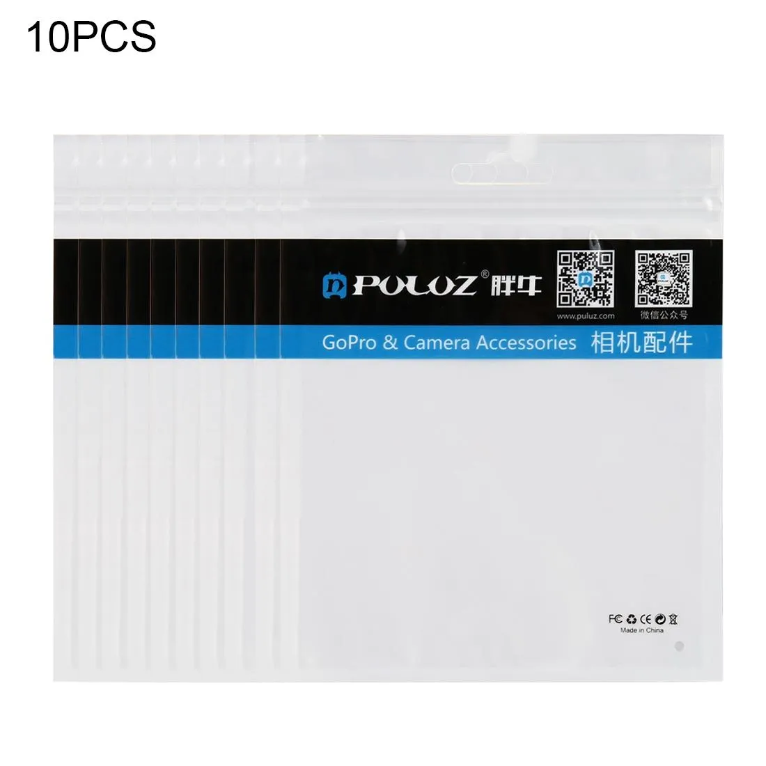 10-pack 16x13cm Clear Front Zip Lock Jewelry Bags with Hang Hole