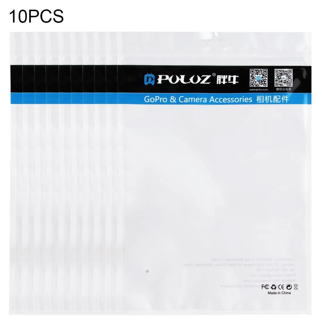 10-pack Clear Front Pearl Jewelry Zip Lock Bags with Hang Hole - 25.8cm x 18cm Size