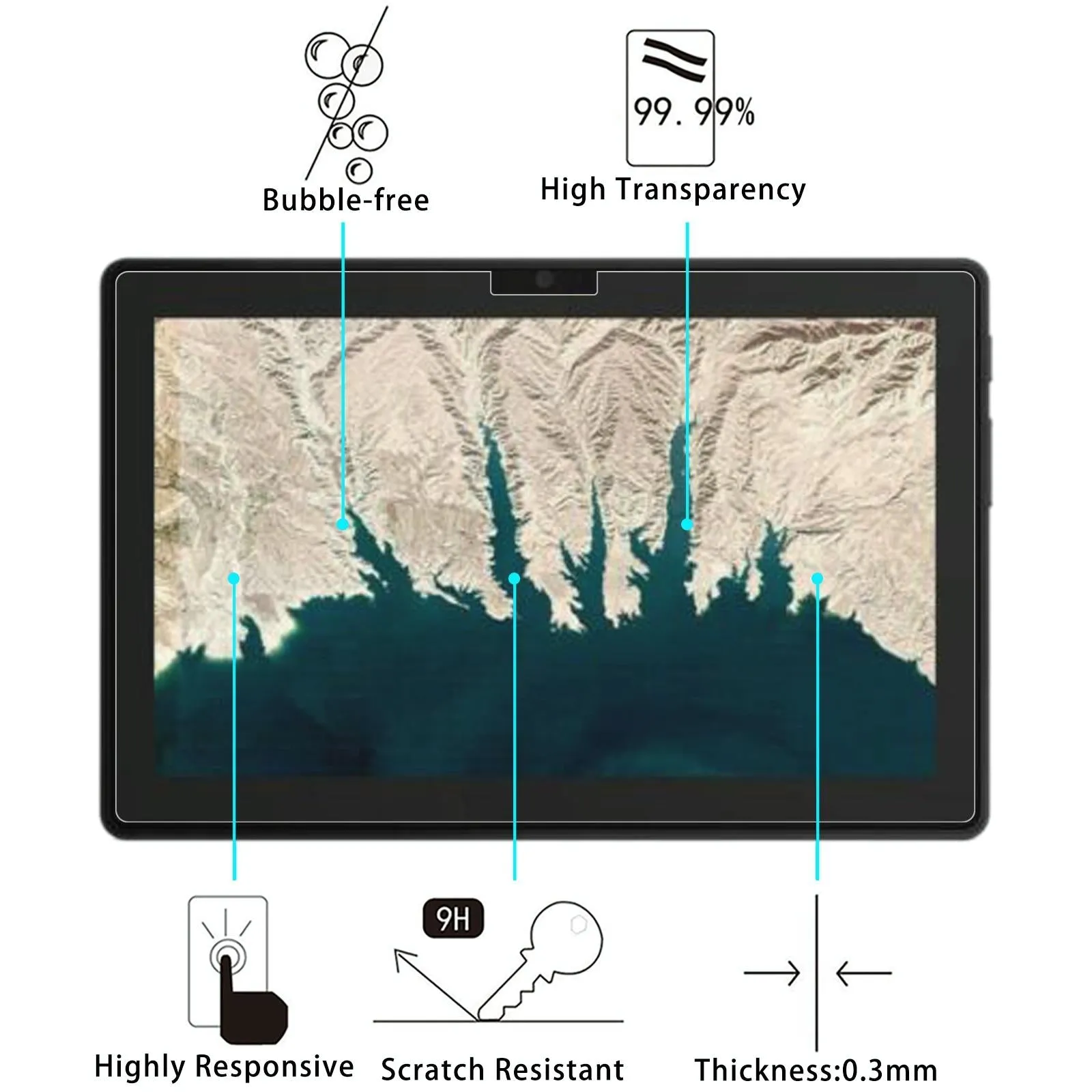 2-Pack Tempered Glass Film For Lenovo 10E Chromebook - 9H 2.5D Explosion-Proof