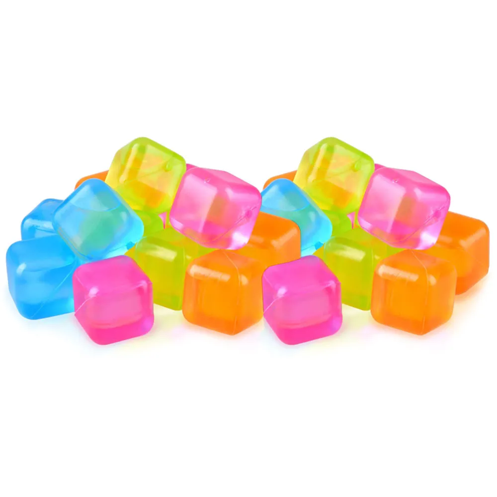 20 Ct Reusable Ice Cubes Refreezable Drinks Non Melting Plastic Cube Whiskey