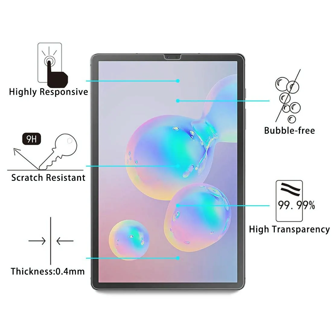 25-pack 0.4mm Tempered Glass Film for Samsung Galaxy Tab a 8.0 2019 / T295 - 9h Explosion-proof