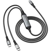 2m USB-C to 2 x USB-C Dual Charge Cable 100W