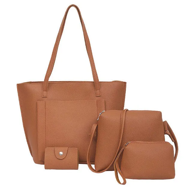 Aelicy Four Set Handbag Shoulder Bags Four Pieces Tote Bag Crossbody Wallet Female Bag Women Leather Handbags Messenger Bag