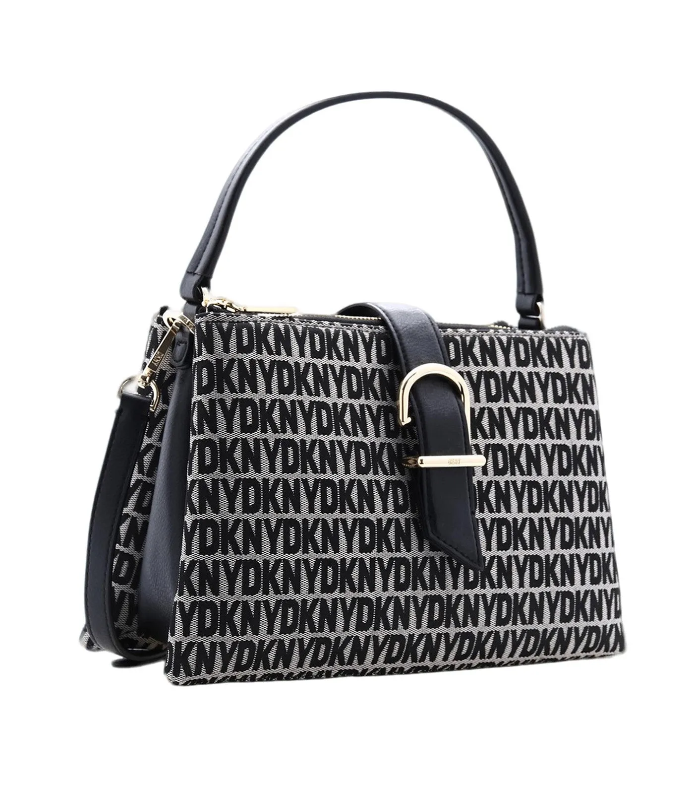 Deena Top Handle Satchel Black Logo/Black
