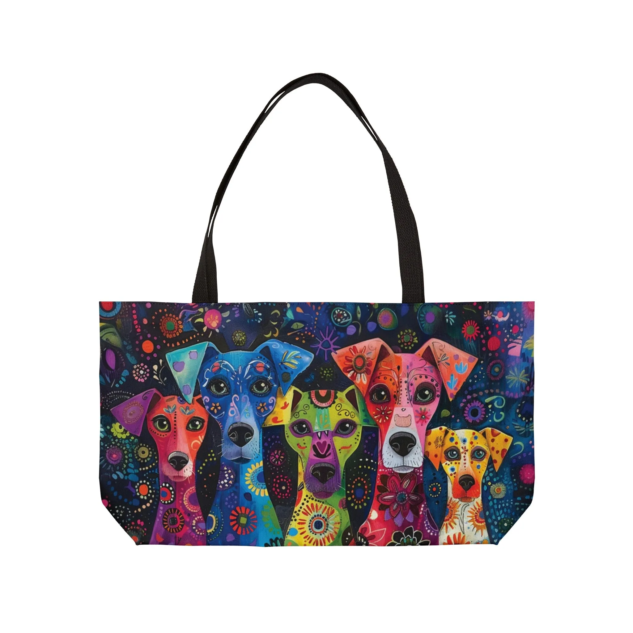 Exotic Whimsical Dog Art Market Weekender Tote Bag