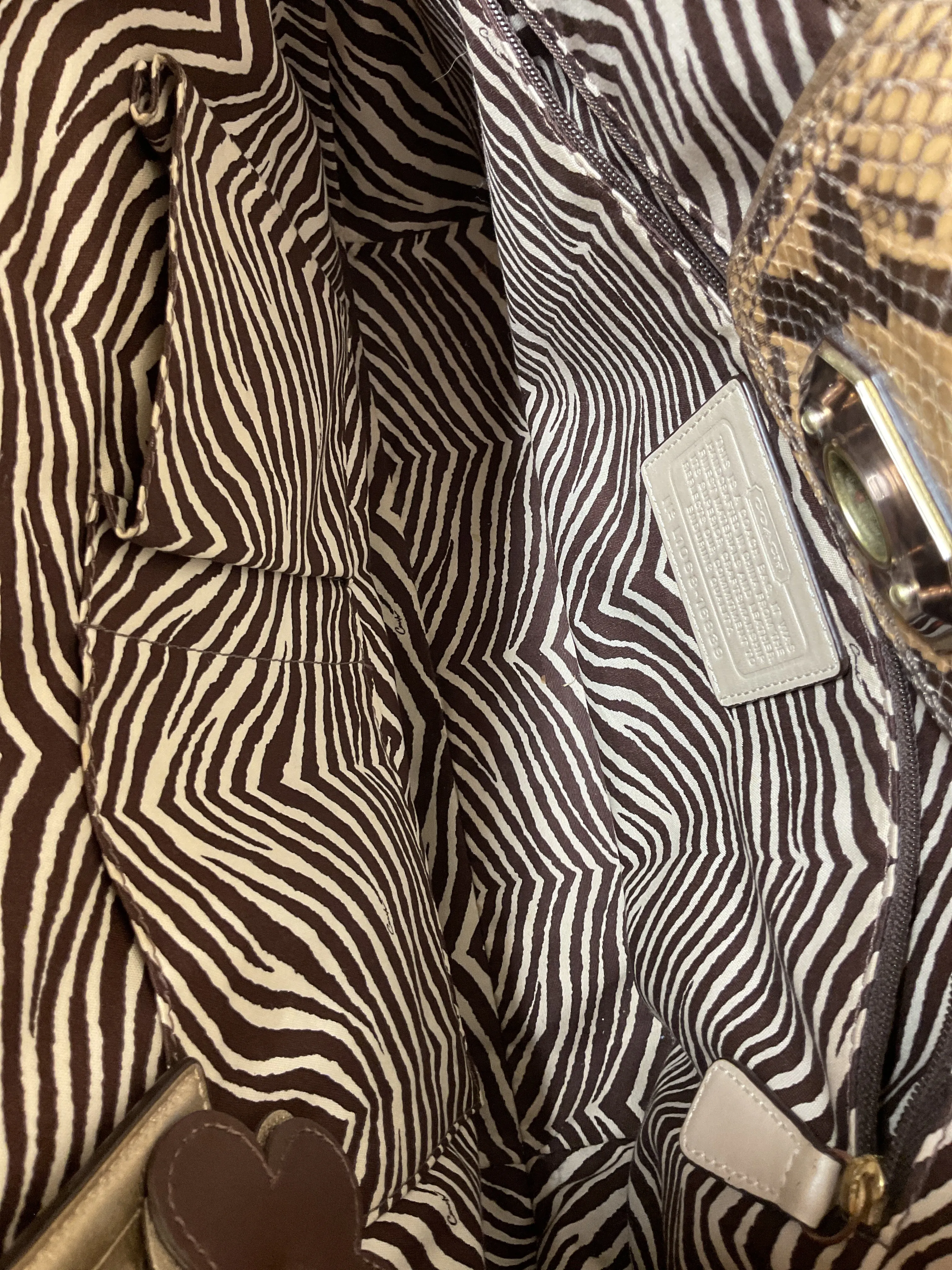 Handbag Designer By Coach In Tan, Size:Large