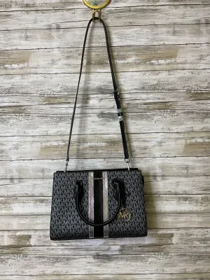 Handbag Designer By Michael Kors In Black & Silver, Size:Medium