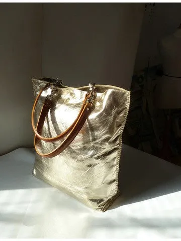HANDLES LONG METALLIC LEATHER
