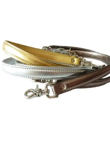 HANDLES LONG METALLIC LEATHER