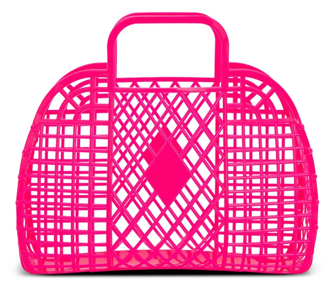 Large Neon Pink Jelly Tote
