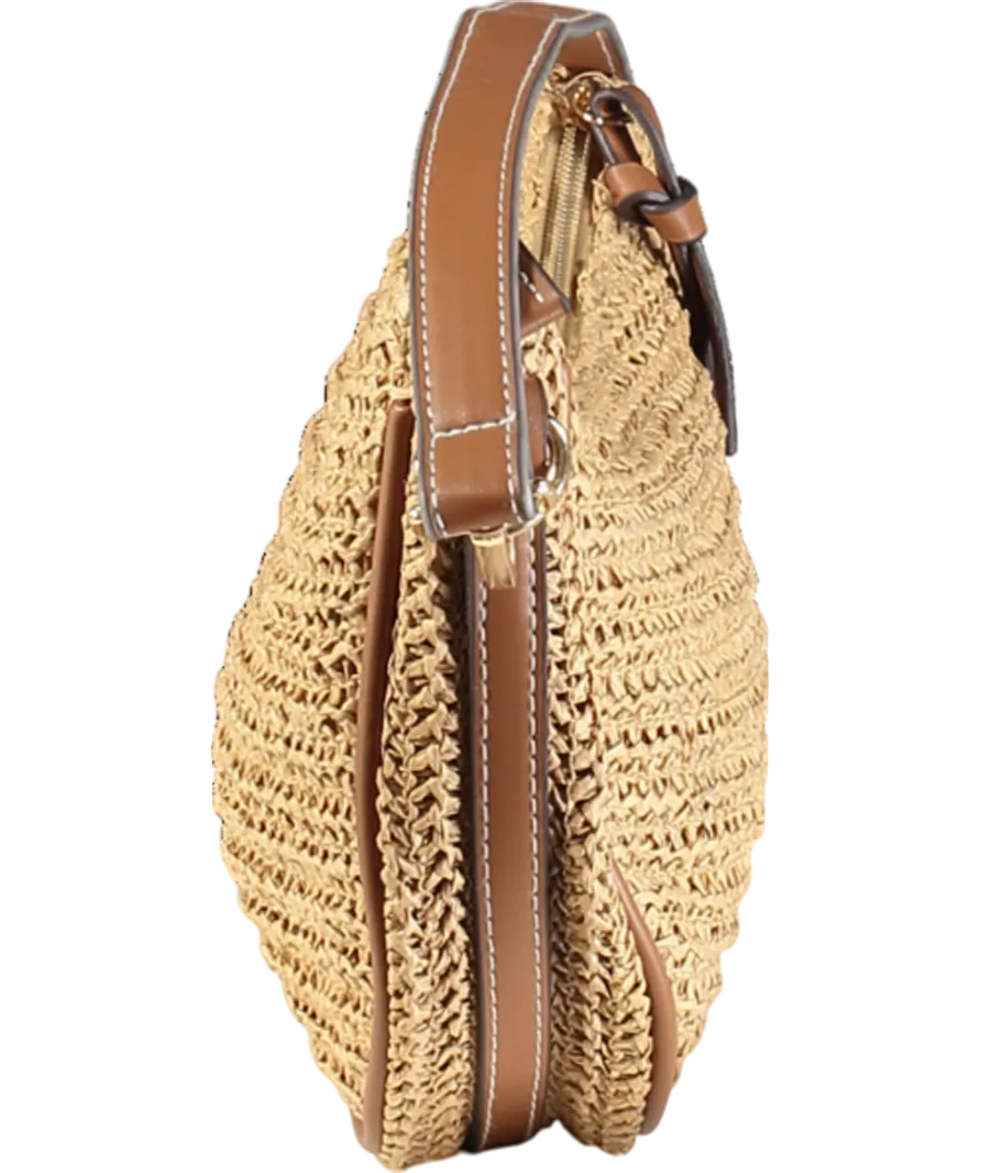 lefties Beige Natural Effect Shoulder Bag