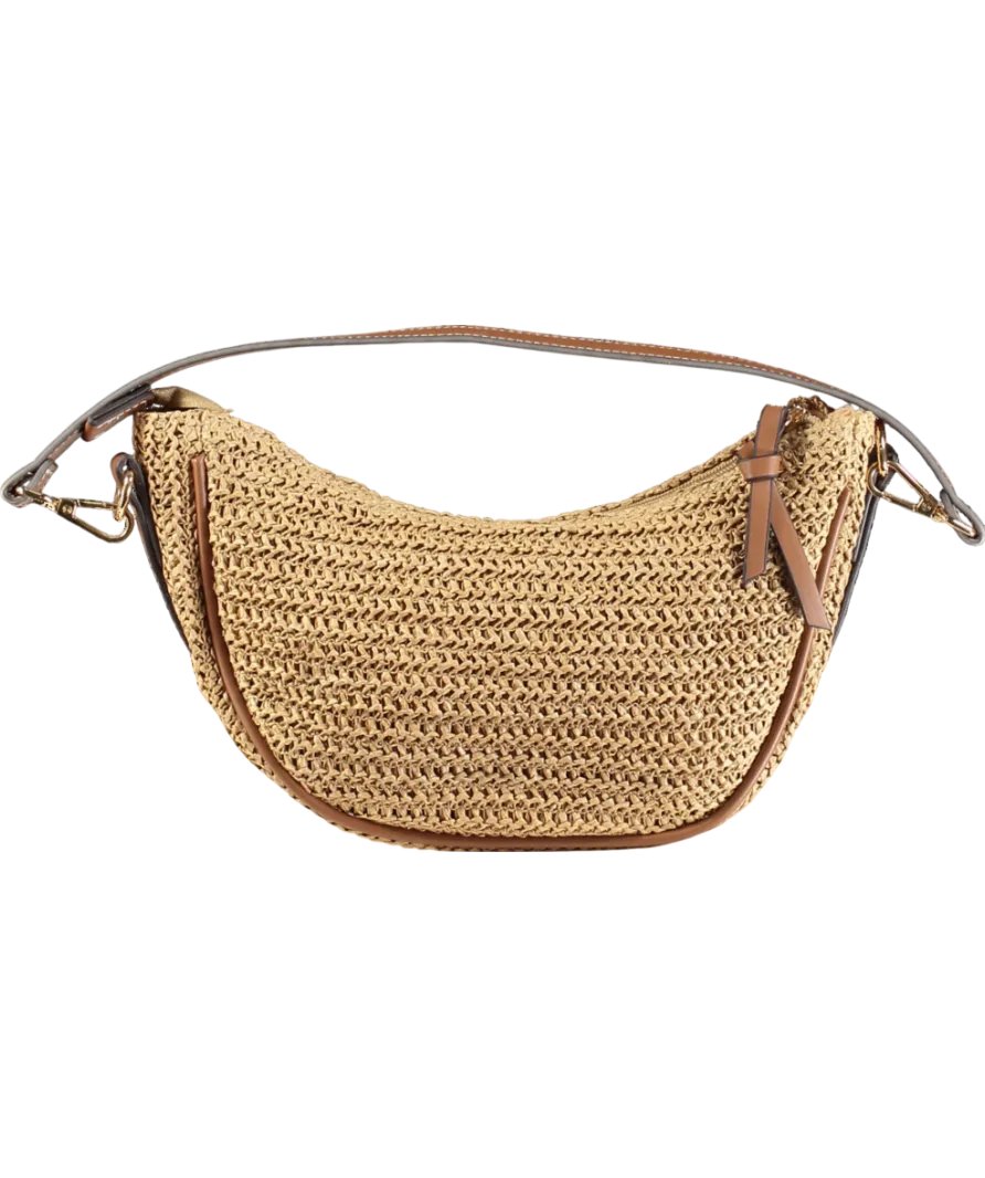 lefties Beige Natural Effect Shoulder Bag
