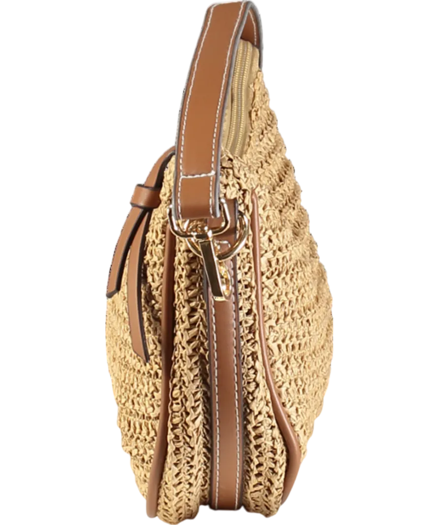 lefties Beige Natural Effect Shoulder Bag