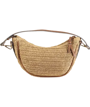 lefties Beige Natural Effect Shoulder Bag