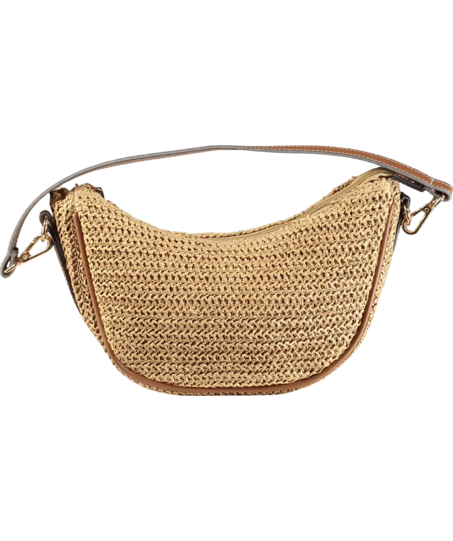 lefties Beige Natural Effect Shoulder Bag