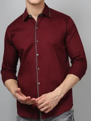 Luxe PartyWear WineRed Shirt