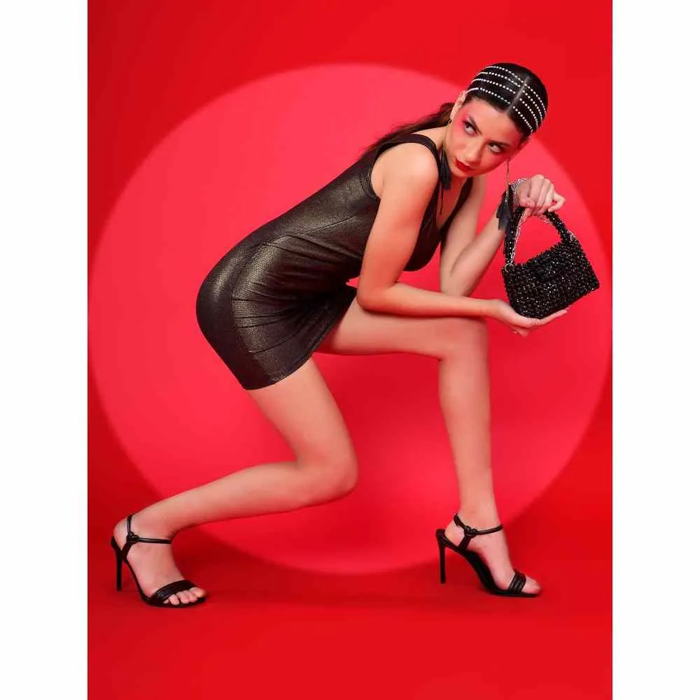 Modarta By Kamakshi Black Handbag An Ideal Crystals Bag