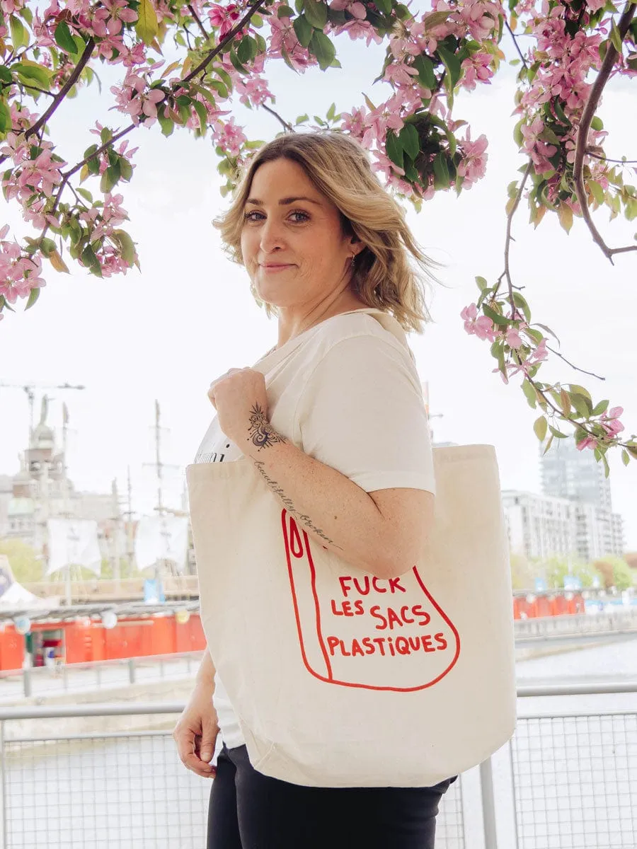 Natural tote bag - Fuck les sacs plastiques