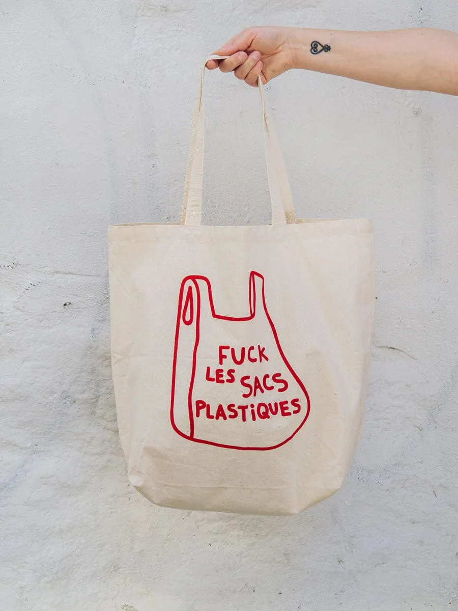 Natural tote bag - Fuck les sacs plastiques