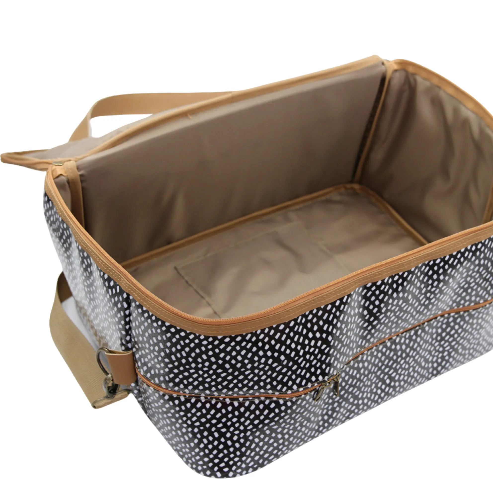 Overnight Bag with Leather Handles - Leopard Sand