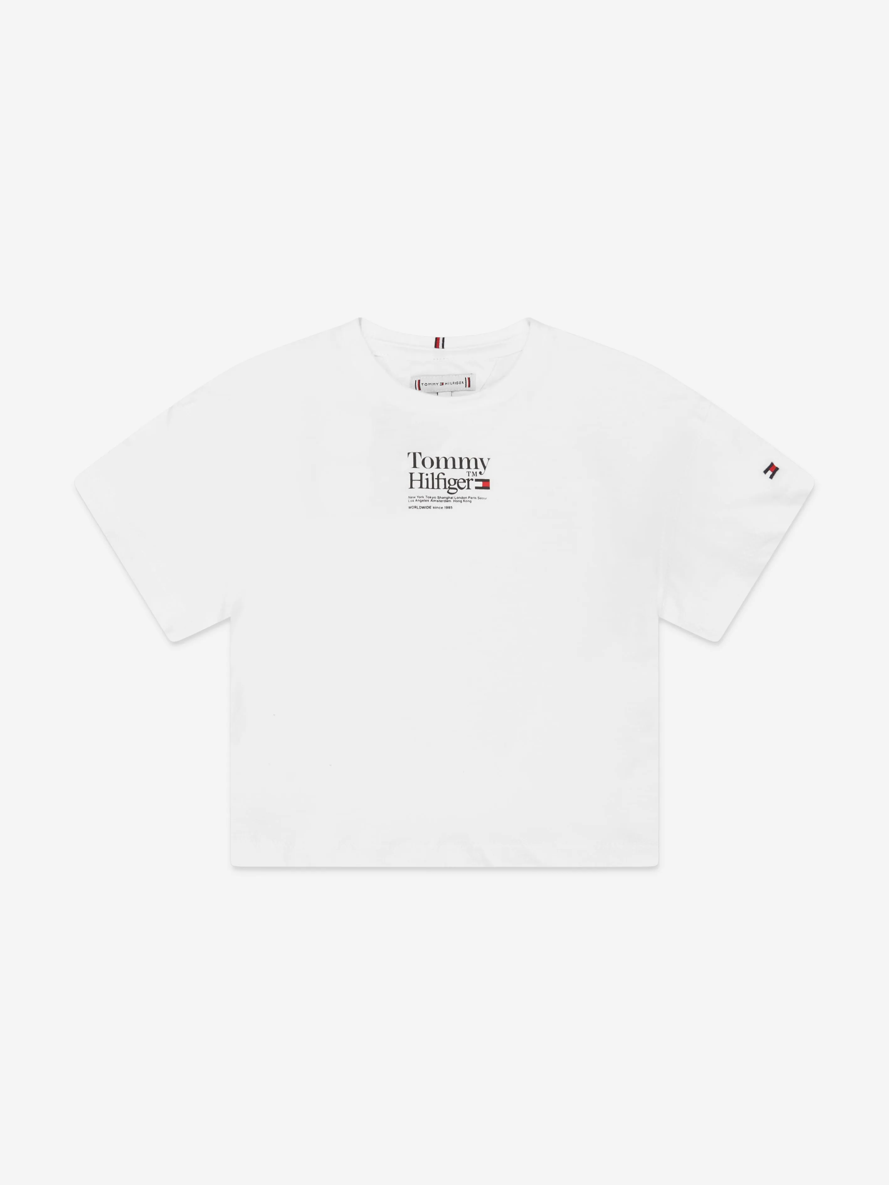 Tommy Hilfiger Girls Timeless Logo T-Shirt in White
