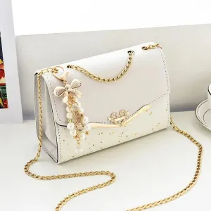 Trendy Fashion Ladies Crossbody Small Square Bag Girls Shoulder Bag Cross Square Tassel Pendant Sequin Embellished PU Polyester