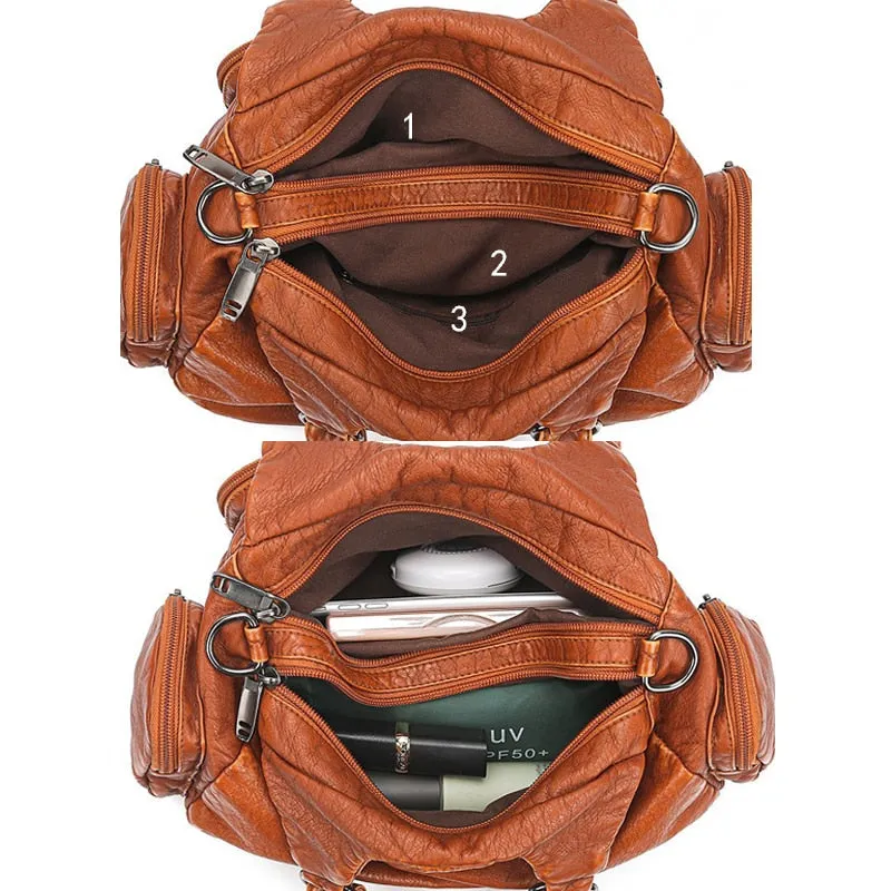 Vintage High Quality Leather Luxury Designer Ladies Handbag